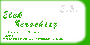 elek merschitz business card